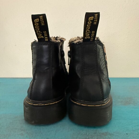 Dr. Martens Kids 2976 Leonore Y Boots Black Smooth Finish Leopard Size 3 - Picture 5 of 10